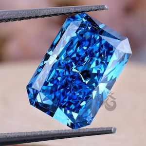 Fancy Vivid Blue Diamond,IGI Certified 1.00 - 5.0 CT Radiant Cut Lab Grown Diamond for Engagement Ring,Blue Diamond For Women,Birthday Gift
