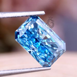 Radiant Cut Blue Diamond, 2.01CT Fancy Vivid Blue Lab Grown Diamond, Loose Diamond for Custom Engagement Ring, Fancy Color Diamond for Women