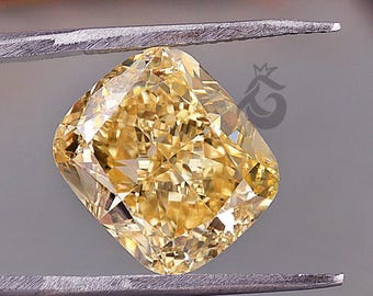Elongated Cushion Vivid Yellow LabGrown for Engagement Ring,Lab Created Loose Diamond,Diamond for Wedding Ring and Pendant,Man Made Diamond