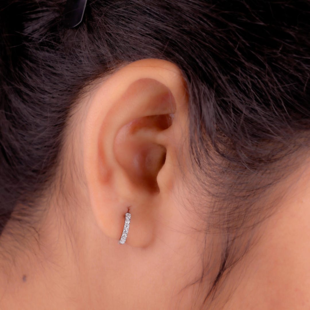 Orecchini A Cerchio In Moissanite 9mm - Oro 14k Su Argento 925 - Regalo Donna Lussuoso Con Certificato GRA