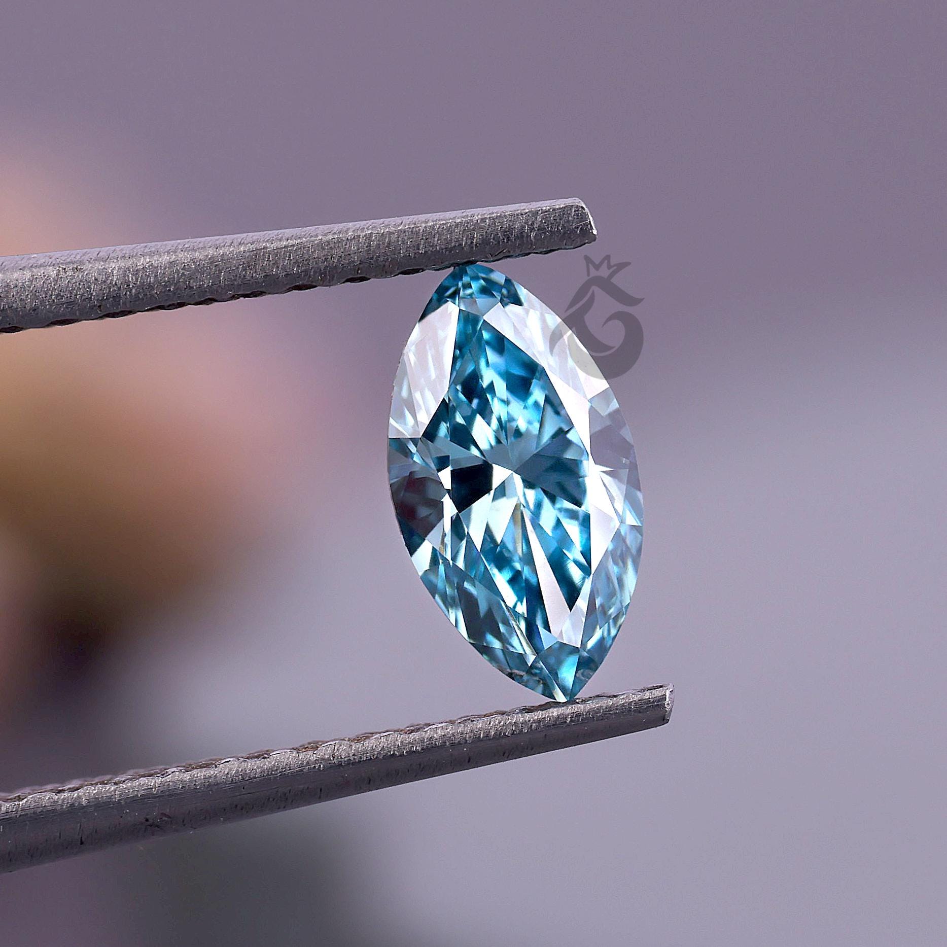 Fancy Vivid Blue Diamond, 1.51 CT Marquise Cut Lab Grown Diamond, IGI Certified VS1, Ideal for Custom Engagement Ring, Blue Diamond for Her