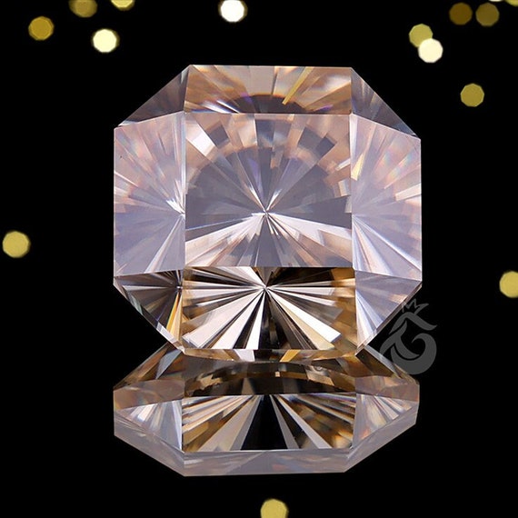 8 MM Fantasy Square Shape Loose Moissanite Diamond For Custom Jewellery,Antique Vintage Yellow Moissanite Gemstone For Ring,Pendent,Earrings