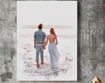 Custom Watercolor Portrait | Family, Memorial, Pet & Couple Painting | Personalized Digital Art or Canvas Gift Ready to Hang
