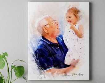 Aquarellmalerei vom Foto, personalisiertes Aquarell Familienporträt, Digital Art Porträt vom Foto, individuelles Paarporträt, Jubiläum