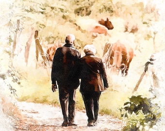 Custom Watercolor Painting from Photo/ Family Watercolor Portrait/ Painting from Photo/ Custom Watercolor Canvas Prints Ready to Hang