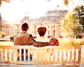 Custom Portrait from Photo, Family Portrait Painting, Personalized Grandparents Gifts, Couple Wedding Anniversary Gift Painting, Digital