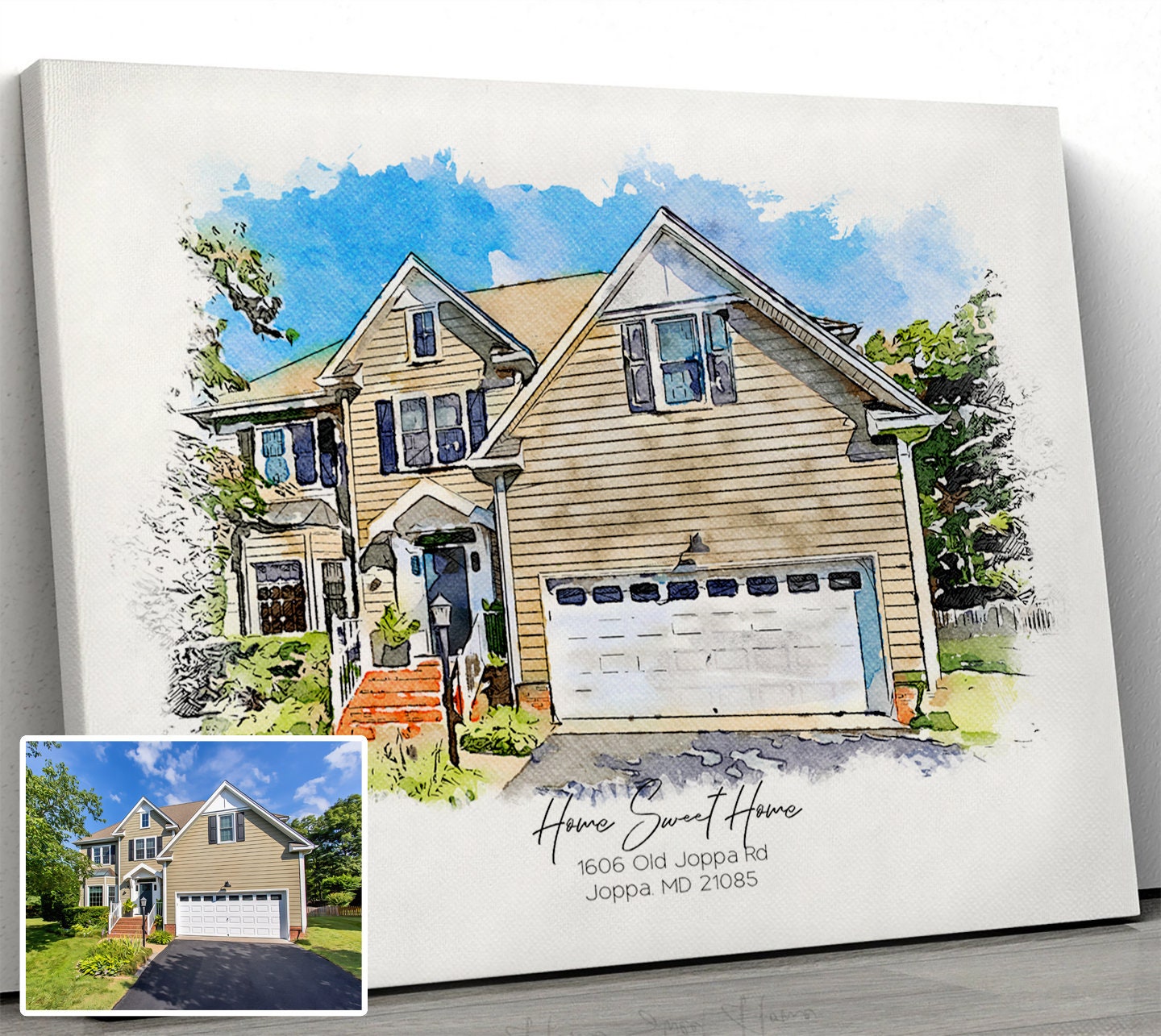 Custom House Portrait From Photo, Watercolor House Painting ...