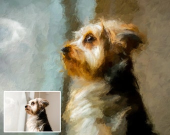 Dipinto personalizzato per animali domestici da foto, tela personalizzata per pittura a olio di famiglia, ritratto di coppia, stampa digitale su tela da parete