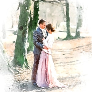 WaterColor Painting from Photo, Personalized Wedding Gift for Him/Her,Custom Painting from Photo Printed on Paper or Canvas Wrap, Watercolor