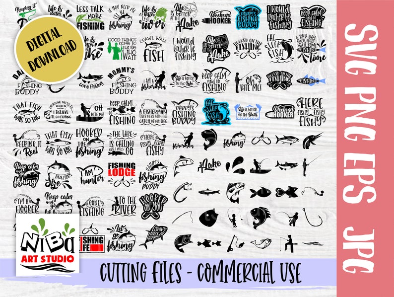 Download Fishing Bundle Svg 90 Fishing Designs Fishing Svg Etsy