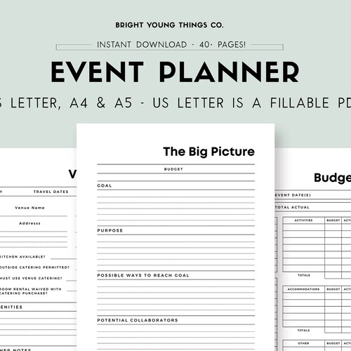 Event Planning Workbook Printable Event Planner Printable - Etsy