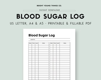 Blood Sugar Tracker, Blood Sugar Log, Diabetes Printable, Blood Sugar Journal, Diabetes Log Printable, Health Tracker, Health Planner