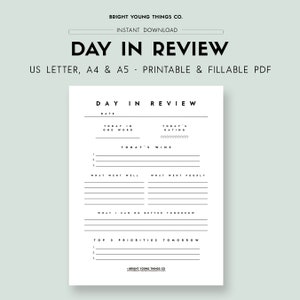Daily Reflection Printable, Daily Reflection Journal Printable, Self Reflection Journal, Self Reflection Worksheets, Reflective Journal