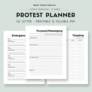 Printable Protest Planner, Protest Plan, Social Justice Protest, Protest Planner Printable, Protest Planning Workbook, Protest Workbook