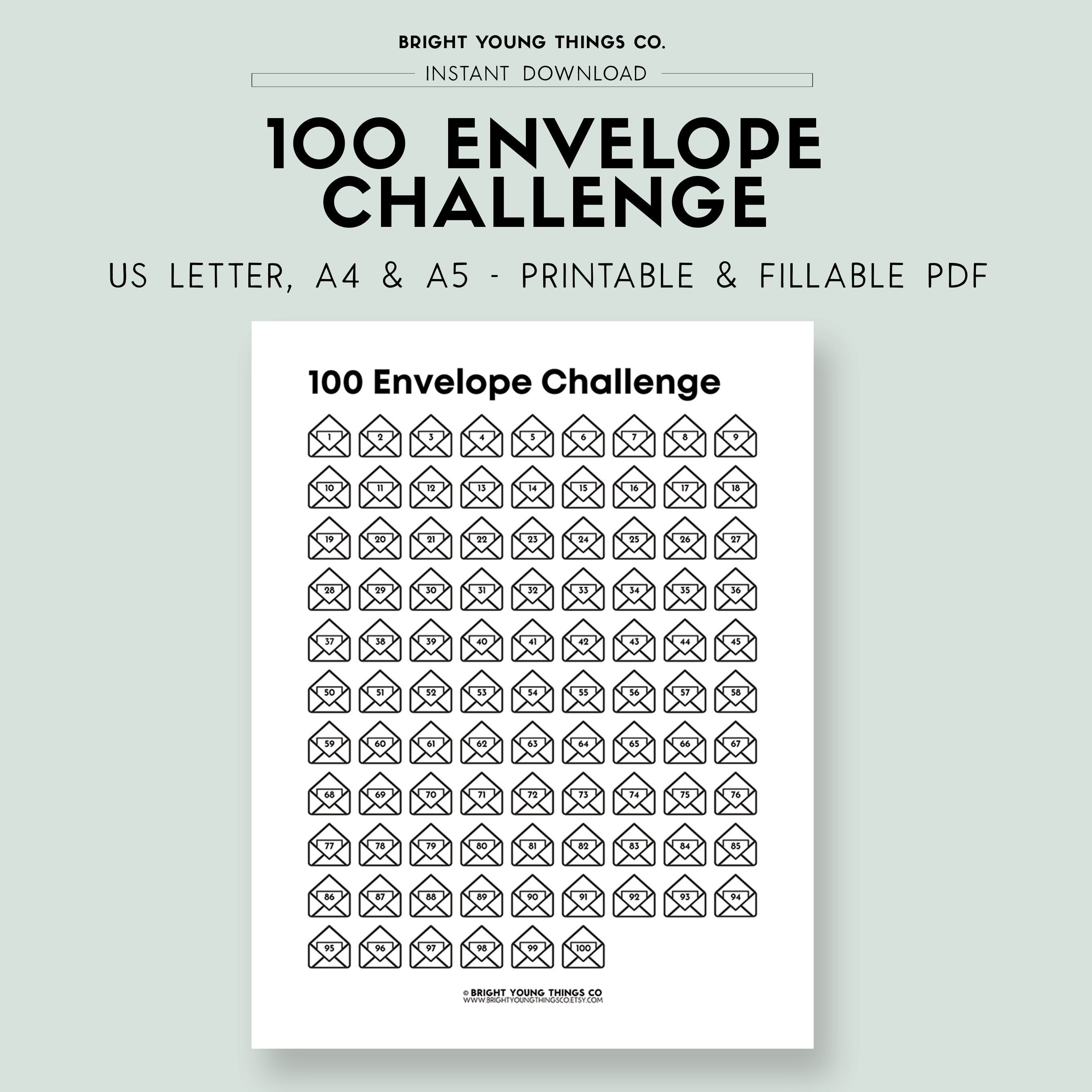 100 Envelope Challenge Tracker - Il Fullxfull.4477159734 Jfow 