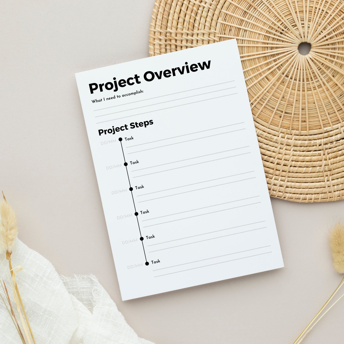 Printable Project Planner, Project Planner PDF, Productivity Worksheets ...