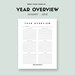 Yearly Overview, Year at a Glance, Two Page Yearly Planner, 12 Month ...