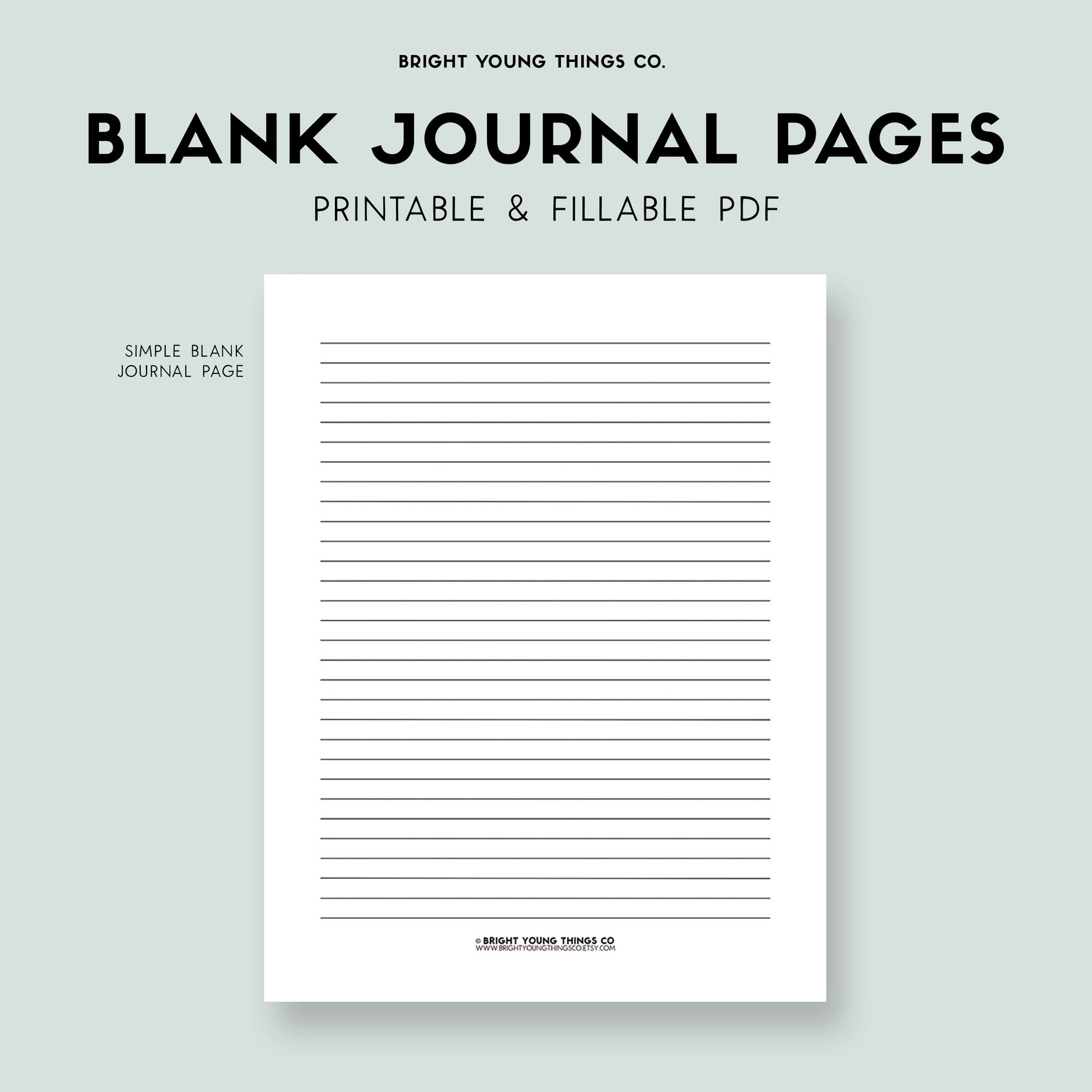 Blank Journal Page Printable, Journal Page Printable, Lined Sheets ...