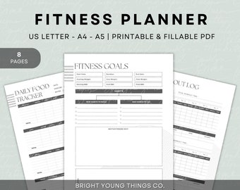 Fitness Planner PDF, Weight Loss Tracker, Weight Loss Journal, Weight Loss Planner, Weight Loss Chart, Weight Loss Printable, Weight Tracker