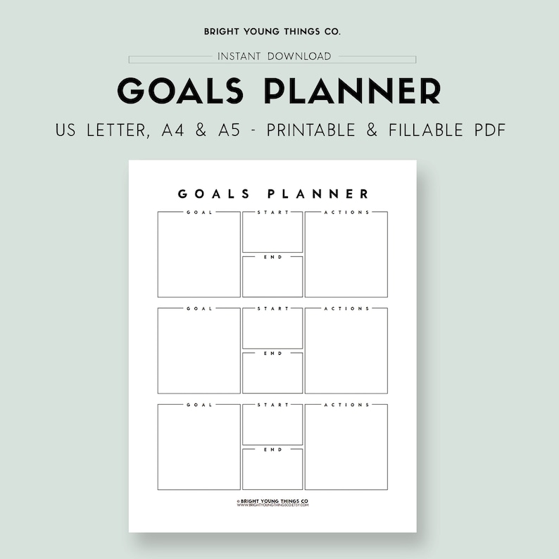 Goal Planner Printable Goal Planner Journal Goal Planner Printable