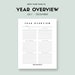 Yearly Overview, Year at a Glance, Two Page Yearly Planner, 12 Month ...