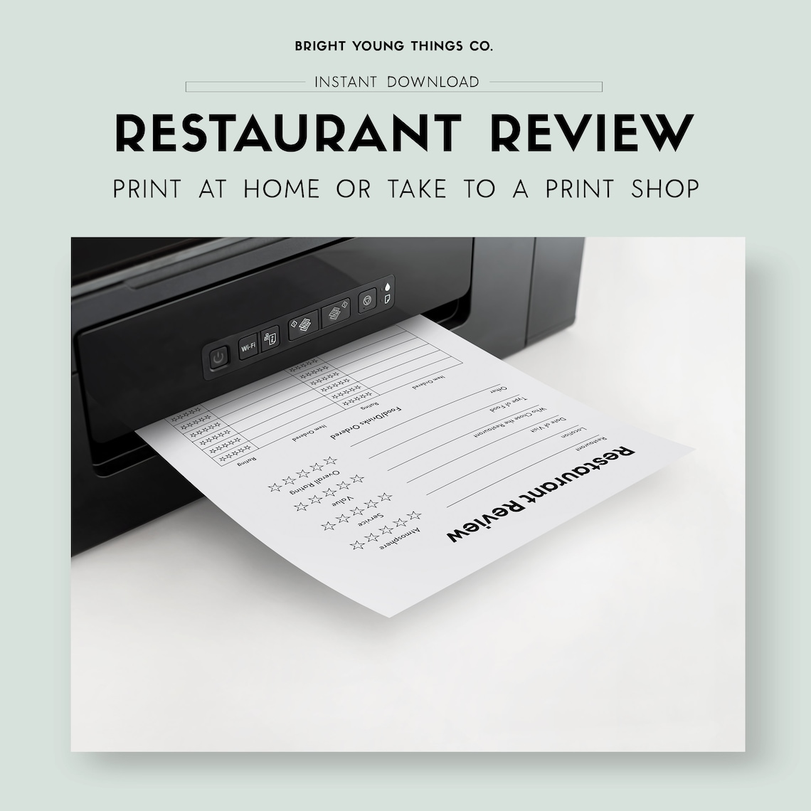 Restaurant Review Printable Worksheet, Printable Review Worksheet, Restaurant Review, Food ...