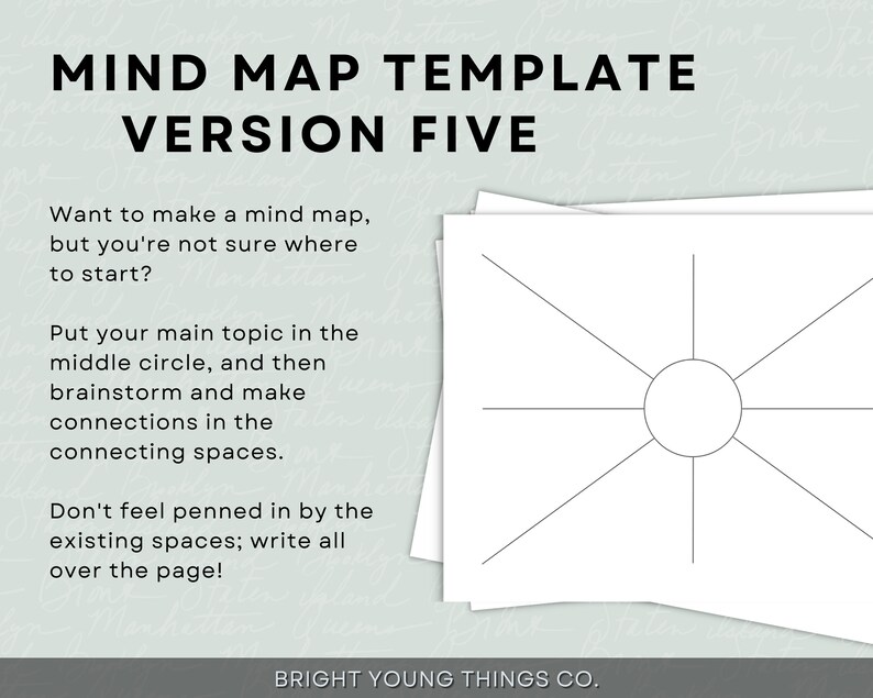 Mind Mapping Template, Printable Mind Map Planners, Mind Map Template ...