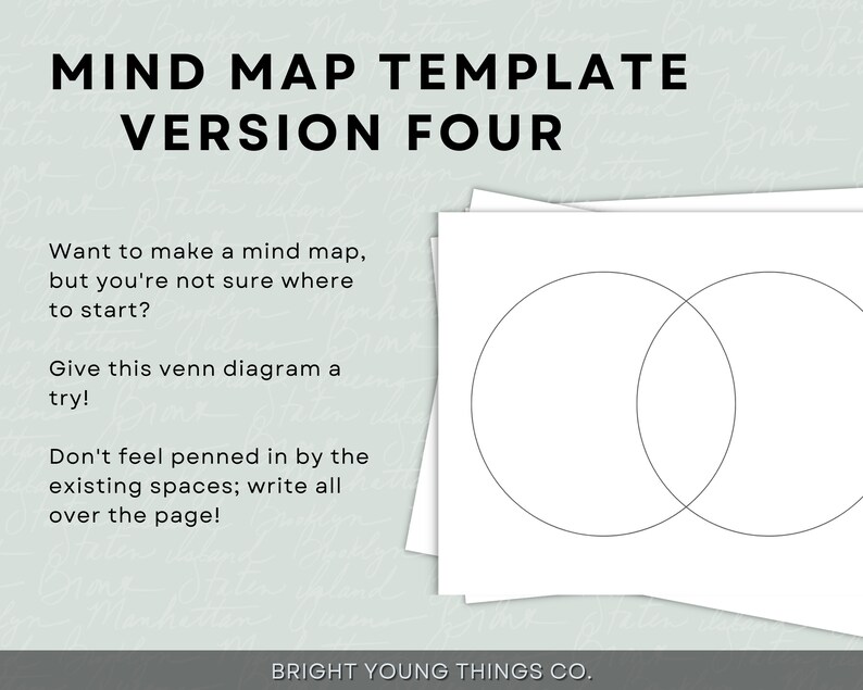 Mind Mapping Template, Printable Mind Map Planners, Mind Map Template ...
