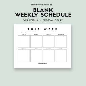 K&ouml;nnte beinhalten: Ein schwarz-wei&szlig;er druckbarer Wochenplaner mit dem Titel "Diese Woche" und den Wochentagen: Sonntag, Montag, Dienstag, Mittwoch, Donnerstag, Freitag, Samstag und Notizen.