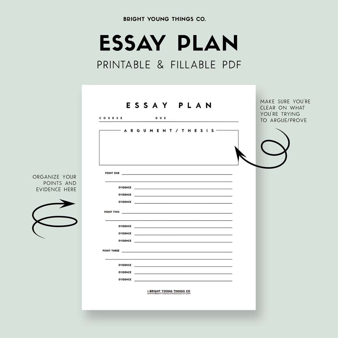 Essay Planner, Printable Essay Planner, Essay Template, Assignment ...