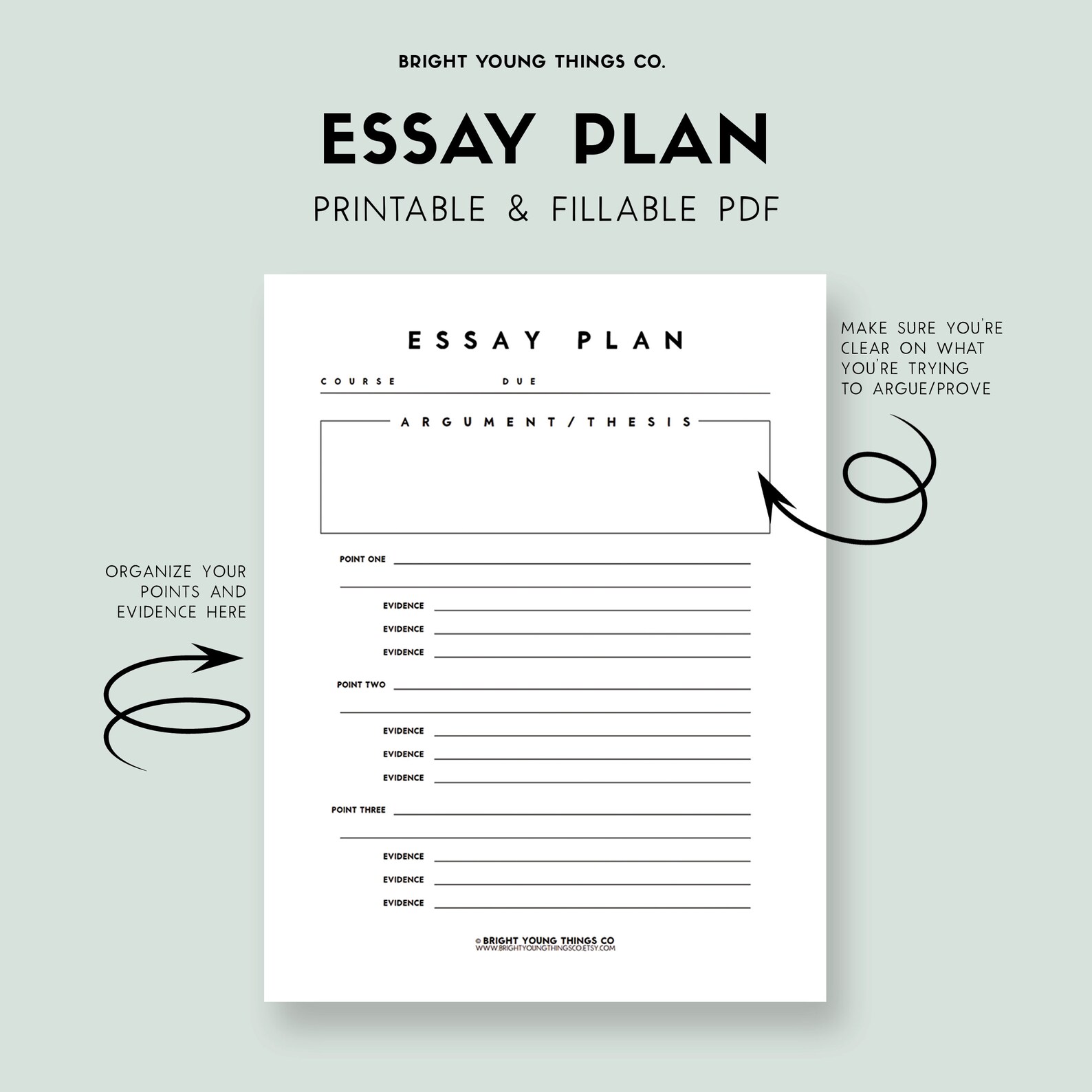 Essay Planner, Printable Essay Planner, Essay Template, Assignment ...