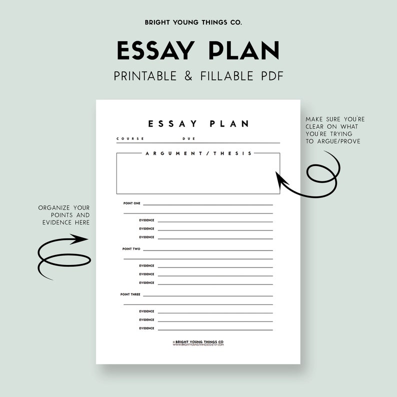 Essay Planner, Printable Essay Planner, Essay Template, Assignment ...