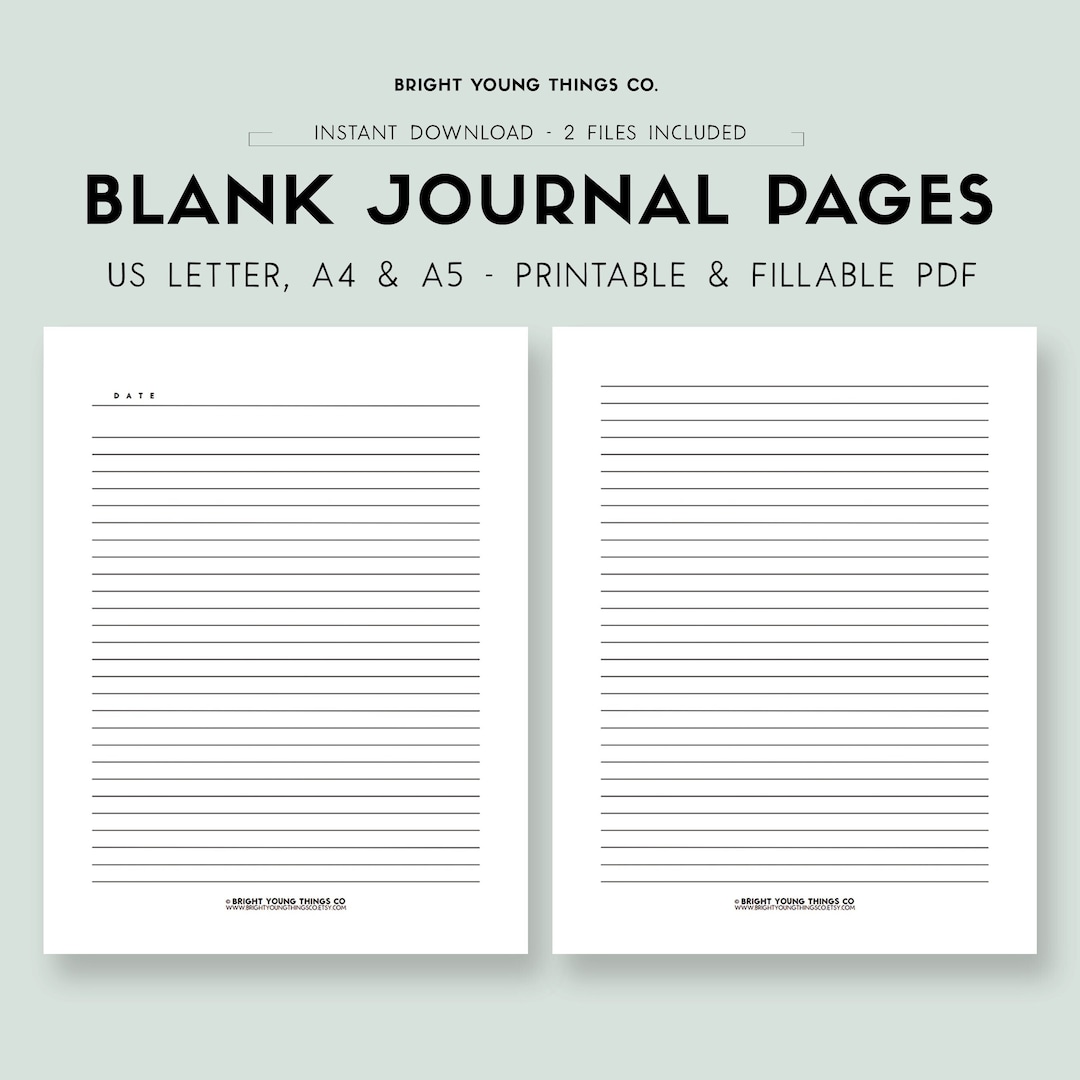 Blank Journal Page Printable, Journal Page Printable, Lined Sheets ...