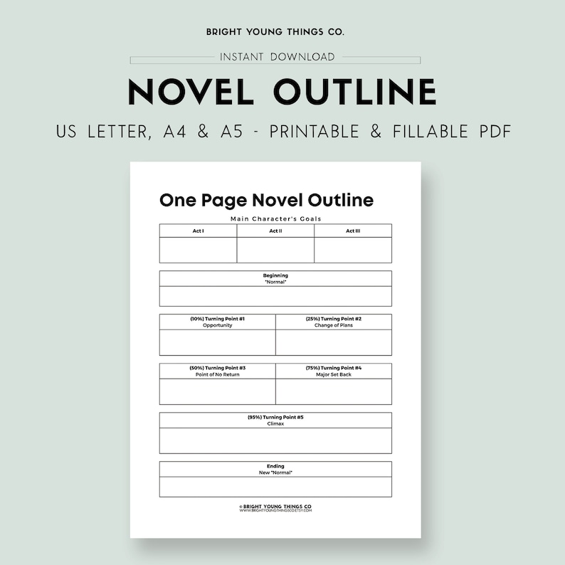 Novel Writing Sheets, Novel Writing Template, Novel Outline Template ...