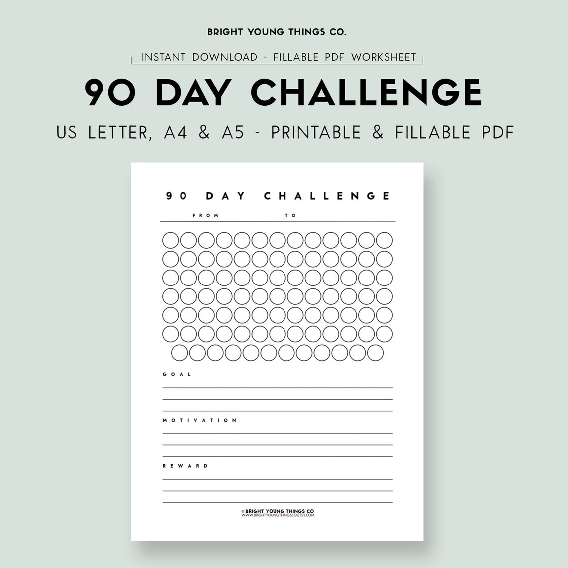 90 Day Challenge Printable PDF 90 Day Challenge Fillable PDF Worksheet 90-day-challenge-printable-pdf-90-day-challenge-fillable-pdf-worksheet