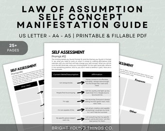 Manifestation Workbook for Self Concept, Law of Assumption Printable Workbook, Self Concept Workbook, Manifestation Journal PDF