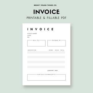 Invoice Printable, Invoice Template, Invoice PDF, Small Business ...