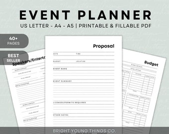 Event Planning Workbook, Printable Event Planner, Printable Planner, Event Planner, Event Worksheet, Event Planner Template, Event Planning