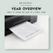 Yearly Overview, Year at a Glance, Two Page Yearly Planner, 12 Month ...