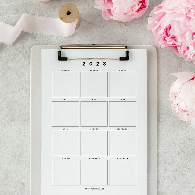 2023 Year at a Glance Printable, 2023 Calendar Printable, Printable ...