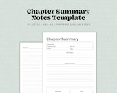 Book Chapter Notes, Reading Worksheet, Study Worksheet, Chapter Outline, Note Taking Template, Chapter Summary Page, College Student PDF