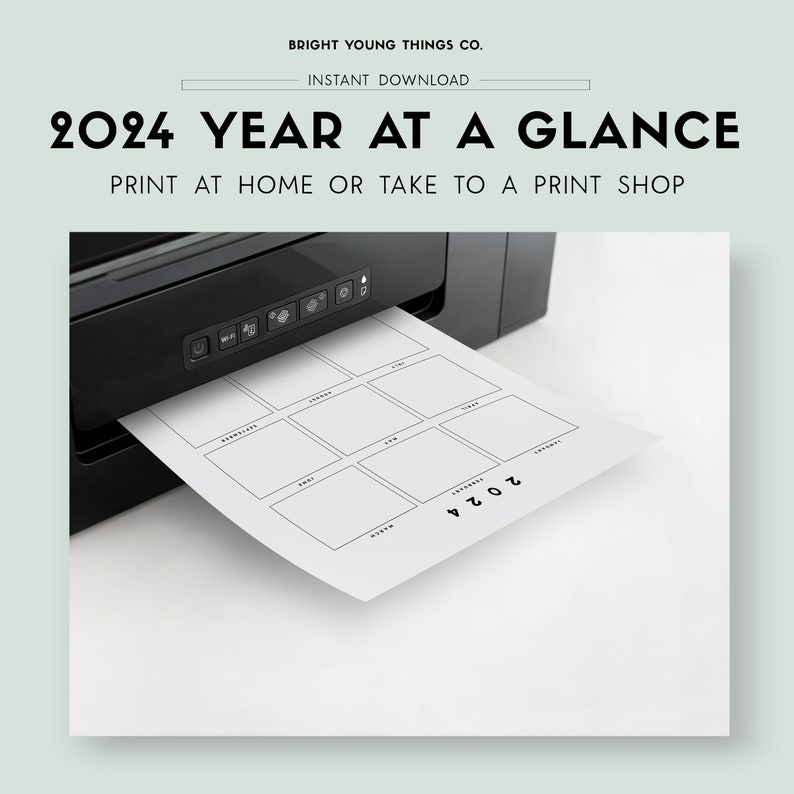 2024 Year at a Glance Printable 2024 Calendar Printable - Etsy