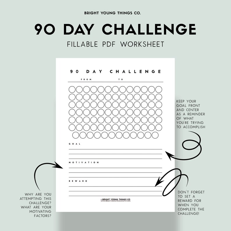 90 Day Challenge Printable PDF 90 Day Challenge Fillable PDF Worksheet 90-day-challenge-printable-pdf-90-day-challenge-fillable-pdf-worksheet