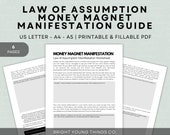 Manifest Money Worksheets, Law of Assumption Money Magnet Manifestation, Guided Money Manifestation Worksheets, Money Affirmations