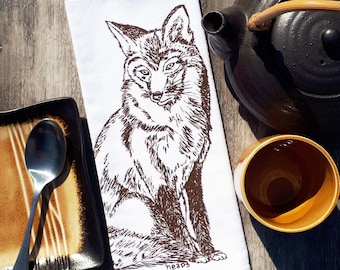 Guardanapos de pano para jantar - Guardanapos de pano de algodão serigrafados - Tema de animais da floresta com raposa vermelha marrom - Presentes exclusivos para inauguração de casa - Guardanapo de floresta