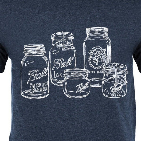Mason Jars T Shirt - Unisex - Mens Tshirt - Vintage Jars - Vintage Housewares - Canning - Pickling - Homestead - Farm - Men Tee - Unisex Tee