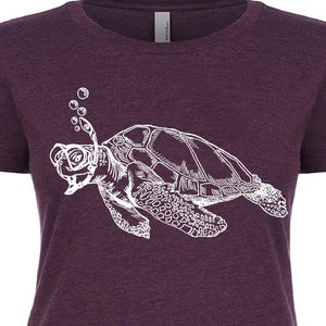 Snorkeling Sea Turtle T Shirt - Ladies T Shirt - Turtle Shirt - Snorkel - Turtle - Turtle Lover Gift - Cute Turtle Shirt - Womens T Shirt