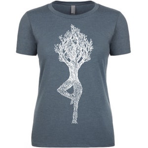 Tree Pose T Shirt - Ladies T Shirt - Yoga T Shirt - Yoga Tree Pose - Yoga Posture - Yoga Instructor Gift - Yoga Lover Gift - Womens T Shirt