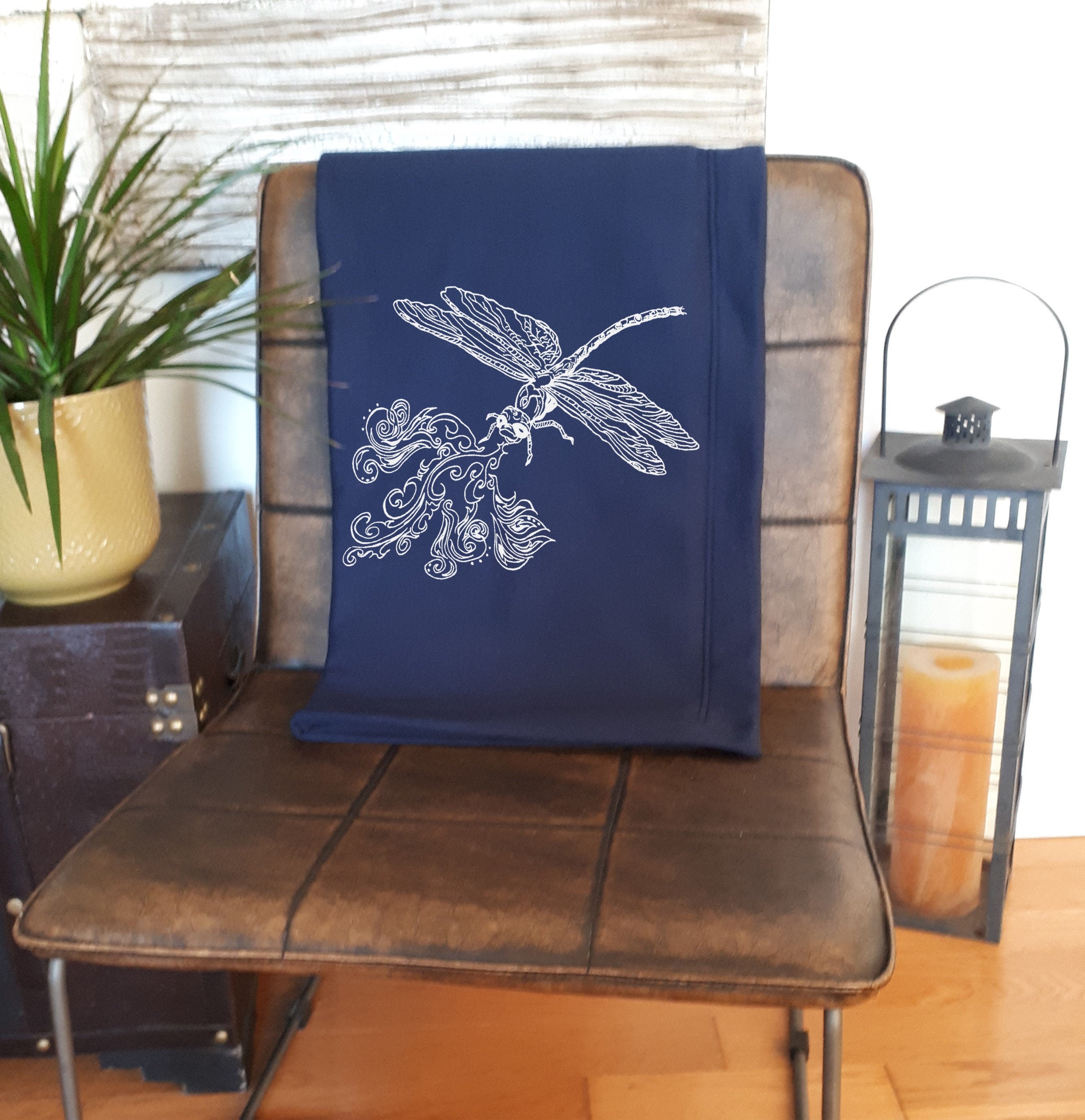 Fleece Blanket Throw Dragonfly Woodland Fire Breathing Etsy
