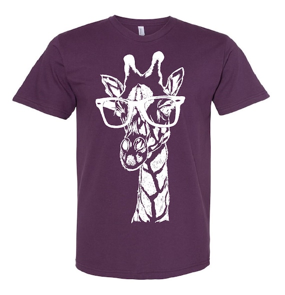 T-shirt girafe avec lunettes Unisex T-shirt homme T-shirt geek T